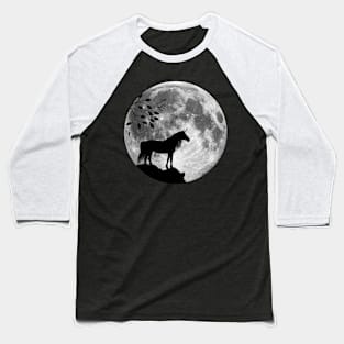 Unicorn and Full Moon Baseball T-Shirt